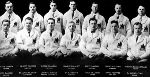 The University of Toronto Graduates, representing Canada, participate at the 1928 St. Moritz Olympics. From left (top), Hugh Plaxton, Dr. Louis Hudson, Dr. Joe Sullivan, coach Mgr. W.A. Hewitt, John C. 