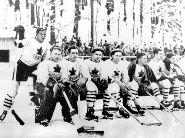Canada's men's hockey team at the 1936 Garmisch-Partenkirchen Olympics. (CP Photo/COA)
