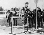 Canada's Earl Thompson competes in the hurdles event at the 1920 Antwerp summer Olympics. He won the gold medal (CP Photo/COA)