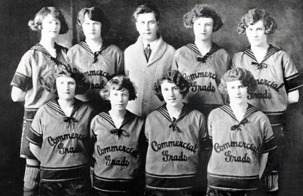 Canada's women's basketball team poses at the 1924 Paris summer Olympics. (CP Photo/COA)