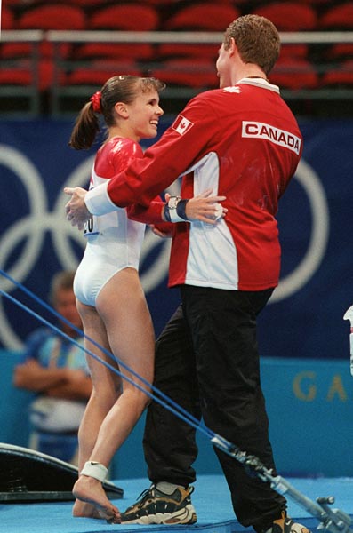 Canada's Kate Richardson and her coach at the 2000 Sydney Olympic Games. (CP Photo/ COA)