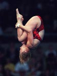 Canada's Emilie Heymans prepares for s a dive during the Sydney 2000 Olympic Games(CP PHOTO/ COA)