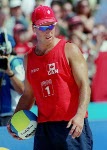 Canada's Jody Holden competes in the beach volleyball event at the 2000 Sydney Olympic Games on September 22, 2000. (CP Photo/ COA)
