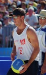 Canada's Mark Heese plays a set of beach volleyball at the 2000 Sydney Olympic Games. (CP Photo/ COA)