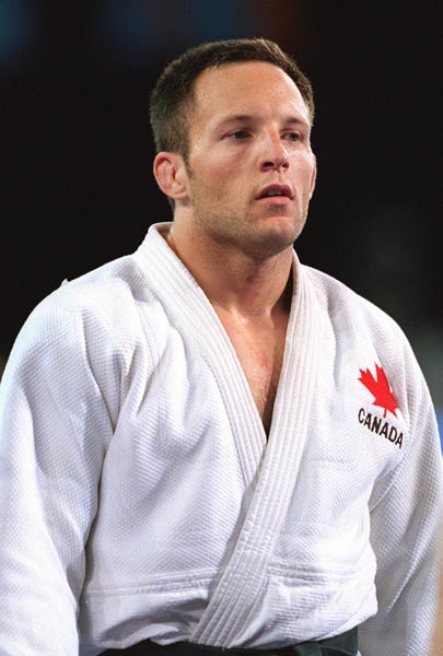 Canada's Keith Morgan takes a break from Judo competitions at the 2000 Sydney Olympic Games. (CP Photo/ COA)