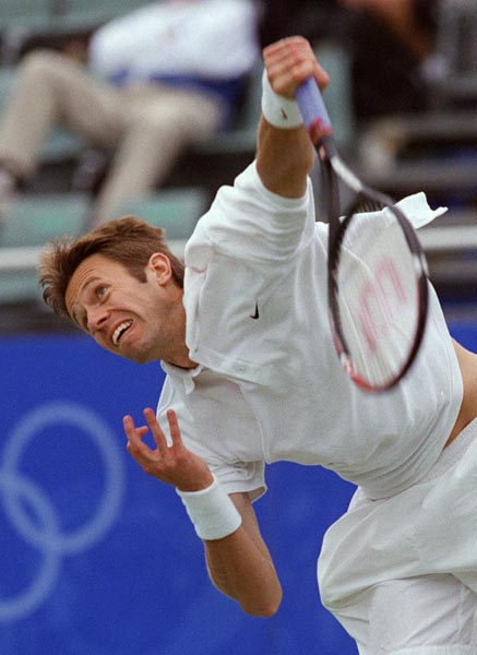Canada's Daniel Nestor playing tennis at the 2000 Sydney Olympic Games. (Mike Ridewood/CP Photo/ COA)