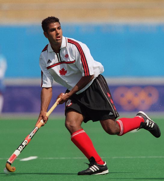 Canada's Alan Brahmst playing field hockey at the 2000 Sydney Olympic Games. (CP Photo/ COA)