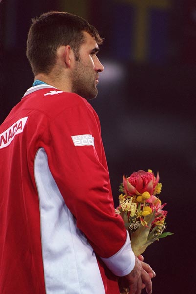 Canada's Nicolas Gill  after competing in the judo portion at the 2000 Sydney Olympic Games. (CP Photo/ COA)