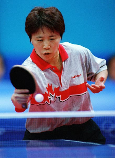 Canada's Lijuan Geng playing table tennis at the 2000 Sydney Olympic Games. (CP Photo/ COA)