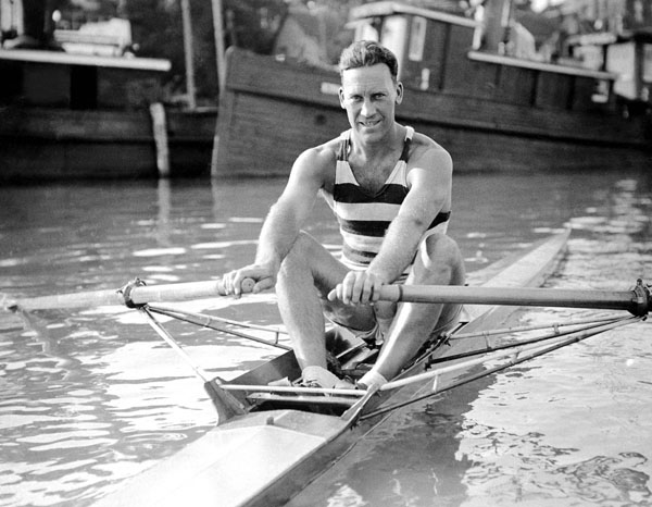 Canada's Joe Wright participates in the rowing event at the 1928 Amsterdam Olympics. (CP Photo/COA)