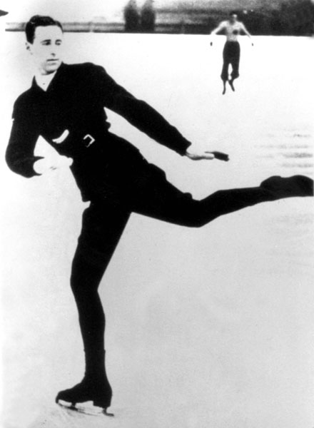Canada's Montgomery Wilson competes in the figure skating event towards a bronze medal at the 1932 Lake Placid Olympics. (CP Photo/COA)