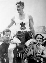 Canada's Ken Lane and Don Hawgood compete in the 10,000m canoeing event on their way to a silver medal at the 1952 Helsinki Olympics. (CP Photo/COA)
