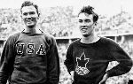 John Loaring du Canada ( droite) participe aux Jeux olympiques de Berlin de 1936, et remporte la mdaille d'argent au 400 m haies. (Photo PC/AOC)