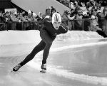Canada's Gaetan Boucher competes in the speedskating event at the 1980 Winter Olympics in Lake Placid. (CP Photo/COA)