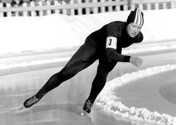 Canada's Sylvia Burka competes in the speedskating event at the 1976 Winter Olympics in Innsbruck. (CP Photo/COA)