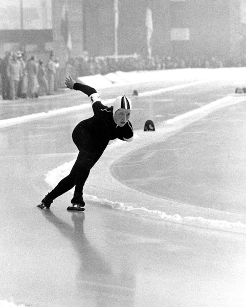 Canada's Cathy Priestner competes in the 500m speedskating event towards a silver medal at the 1976 Winter Olympics in Innsbruck. (CP Photo/COA)
