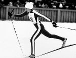 Canada's Shirley Firth participates in the cross country ski event at the 1980 Winter Olympics in Lake Placid. (CP PHOTO/COA)