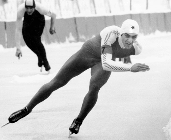 Canada's Gaetan Boucher competes in the speed skating event at the 1984 Winter Olympics in Sarajevo. Boucher won gold medals in the 1,000m and the 1,500m, and a bronze medal in the 500m. (CP PHOTO/COA/O. Bierwagon)