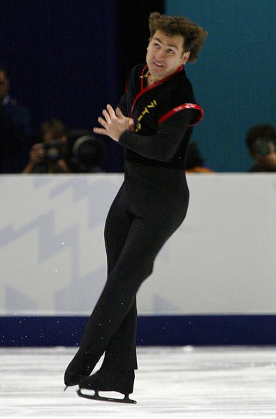 Canadian Figure Skater Elvis Stojko performs jumps during the mens short program in Salt Lake City, Utah Tuesday Feb. 12, at the 2002  Winter Olympic Games. (CP Photo/COA/Andre Forget)