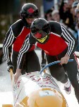 Canada's Pierre Leuders, part of the bobsleigh team at the 2002 Salt Lake City Olympic winter  games. (CP Photo/COA)
