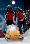 Canada's Pierre Leuders, part of the bobsleigh team at the 2002 Salt Lake City Olympic winter  games. (CP Photo/COA)