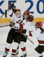 Canada's Becky Kellar, part of the women's hockey team at the 2002 Salt Lake City Olympic winter  games. (CP Photo/COA)