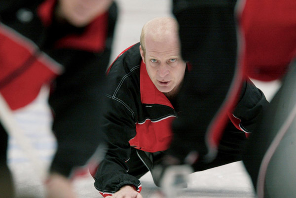 Canadian men's curling skip Kevin Martin watches his stone during a 6 - 5 Norway victory in the gold medal game during the Winter Olympics at Ogden, Utah, Friday, Feb. 22, 2002 . (CP PHOTO/COA/Mike Ridewood)