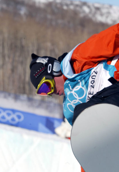 Trevor Andrew was sole Canadian to qualify for the men's halfpipe final at the 2002 Olympic Winter Games in Salt Lake City. (CP Photo/COA/Andre Forget).