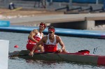 Canada's Richard Dalton (front) of Halifax, Nova Scotia and Michael Scarola of Waverley, Nova Scotia, finished sixth in the K2 1000m final during the Athens 2004 Summer Olympic Games Tuesday Friday August 27, 2004. (CP PHOTO/COC-Andre Forget)