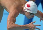 Canada's Mike Brown of Perth, Ont. was fourth in the preliminaries of the 200 metre breaststroke at the Olympic Games in Athens, Tuesday, August 17, 2004. (CP PHOTO/COC-Mike Ridewood)