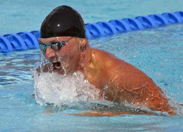 Morgan Knabe of Calgary failed to qualify for the semi-final in preliminaries of the 200 metre breaststroke at the Athens Olympics, Tuesday, August 17, 2004.  (CP PHOTO/COC-Mike Ridewood)
