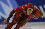 Canada's Patrick Bouchard, part of the long track speed skating team at the 2002 Salt Lake City Olympic winter  games. (CP Photo/COA)