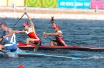Canada's Attila Buday (front) and Tamas Jr. Buday race in the C2 500m final at the Athens 2004 Summer Olympic Games Saturday August 28, 2004. The pair finished eighth overall. (CP PHOTO/COC-Andre Forget)