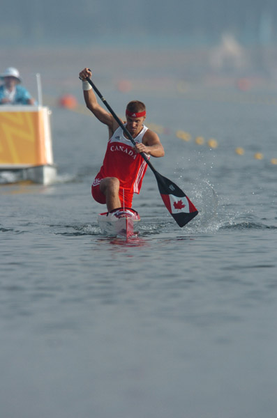 Canada's Stephan Giles of Dartmouth, Nova Scotia paddles in the C1 1000m final during the 2004 Summer Olympic Games in Athens on Friday, August 27, 2004. Giles came in fifth. (CP PHOTO/coc-Andre Forget)