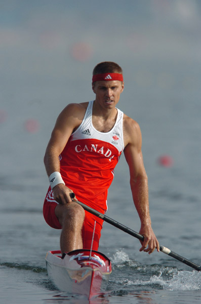 Canada's Stephan Giles of Dartmouth, Nova Scotia finished fifth in the C1 1000m final during the 2004 Summer Olympic Games in Athens on Friday, August 27, 2004. (CP PHOTO/coc-Andre Forget)