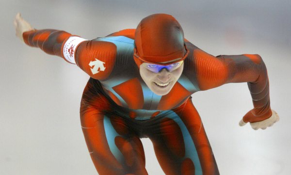 Kristina Groves of Calgary skates to a eighth place in the women's 3,000 metre speed skating in the Winter Olympics at the Utah Olympic Oval in Salt Lake City, Sun., Feb. 10, 2002. (CP Photo/HO/COA/Mike Ridewood)