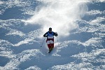 Canada's Stephane Rochon, of St. Sauveur, Que., skis the bumps during training for Olympic moguls competition at Deer Valley, Utah, Tuesday Feb. 5, 2002. (CP PHOTO/HO-COA-Mike Ridewood)