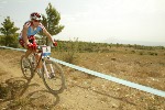 Canada's Alison Sydor of Victoria, B.C. finished fourth in the women's mountain bike event at the Olympic Games in Athens, Friday August 27, 2004.(CP PHOTO/COC-Mike Ridewood)