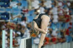 Canada's Blythe Hartley of North Vancouver dives in the final of the women's 3 metre springboard diving event at the Summer Olympic Games in Athens, Greece, Thursday, August 26, 2004. Hartley finished fifth. (CP PHOTO/COC-Mike Ridewood)