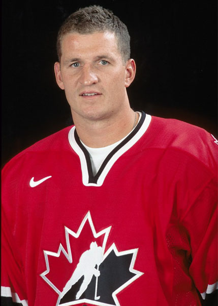 Canada's Adam Foote, part of the men's hockey team at the 2002 Salt Lake City Olympic winter  games. (CP Photo/COA)