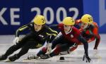 Canada's Marc Gagnon, part of the short track speed skating team at the 2002 Salt Lake City Olympic winter  games. (CP Photo/COA)