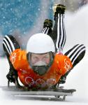 Canada's Michelle Kelly, part of the skeleton team at the 2002 Salt Lake City Olympic winter  games. (CP Photo/COA)