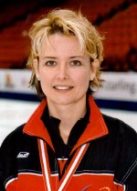 Kelley Law du Canada, membre de l'quipe fminine de curling aux Jeux olympiques de Salt Lake City de 2002. (PHOTO PC/AOC)
