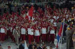 The Canadian Olympic Team in the athletes' parade at the opening ceremony of the Olympic Games in Athens, August 13, 2004. (CP PHOTO 2004/Andre Forget/COC)