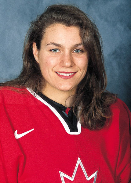 Canada's Cheryl Pounder, part of the women's hockey team at the 2002 Salt Lake City Olympic winter  games. (CP Photo/COA)
