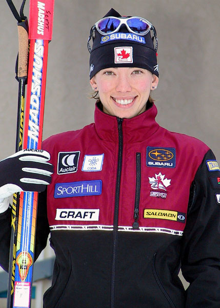Canada's Beckie Scott, part of the cross country ski team at the 2002 Salt Lake City Olympic winter  games. (CP Photo/COA)