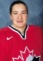 Canada's Lori Dupuis, part of the women's hockey team at the 2002 Salt Lake City Olympic winter  games. (CP Photo/COA)