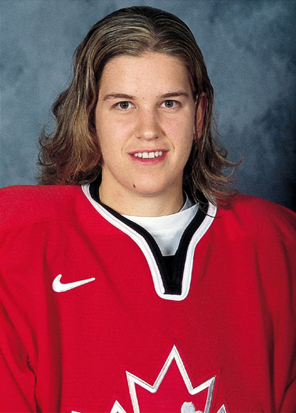 Canada's Kim St-Pierre, part of the women's hockey team at the 2002 Salt Lake City Olympic winter  games. (CP Photo/COA)