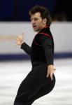 Canadian Figure Skater Elvis Stojko performs a jump during the men's short program in Salt Lake City, Utah Tuesday Feb. 12, at the 2002 Olympic Winter Games. (CP Photo/COA/Andre Forget).