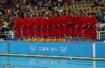 Canada's water polo team before the game against Russia at the Olympic Games in Athens on August 16, 2004. (CP PHOTO 2004/Andre Forget/COC)